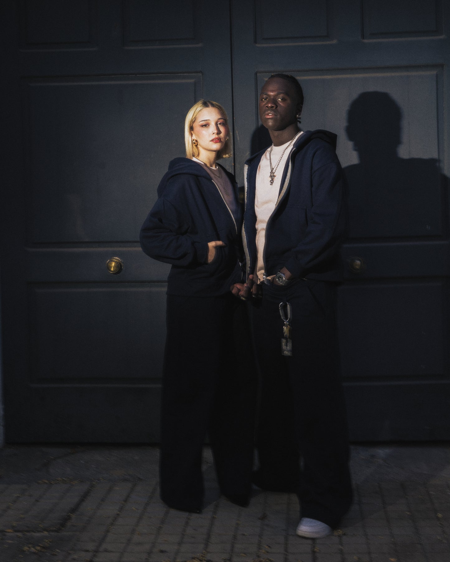 Blue Navy Wide Leg Sweatpants