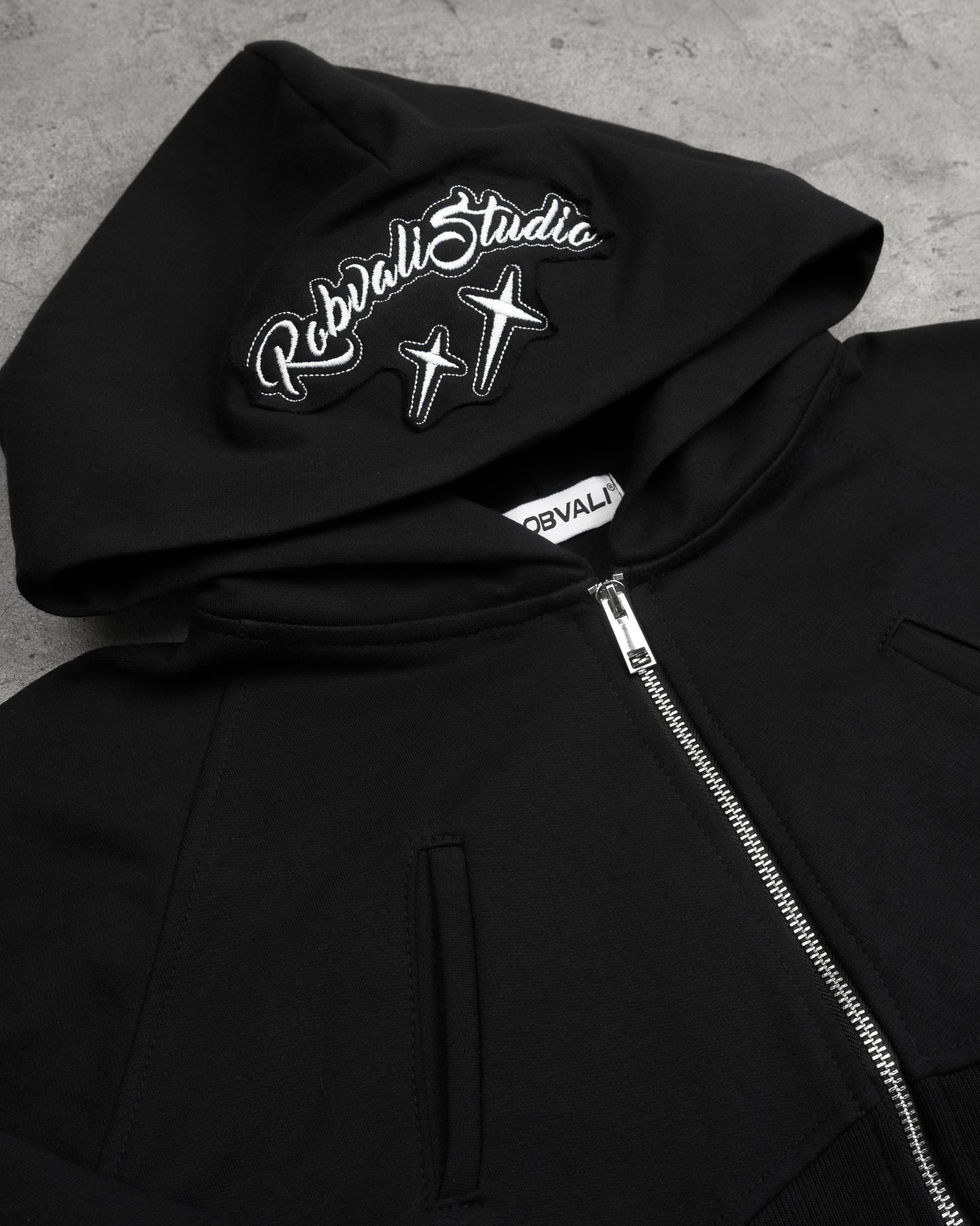 Black Zipper Hoodie