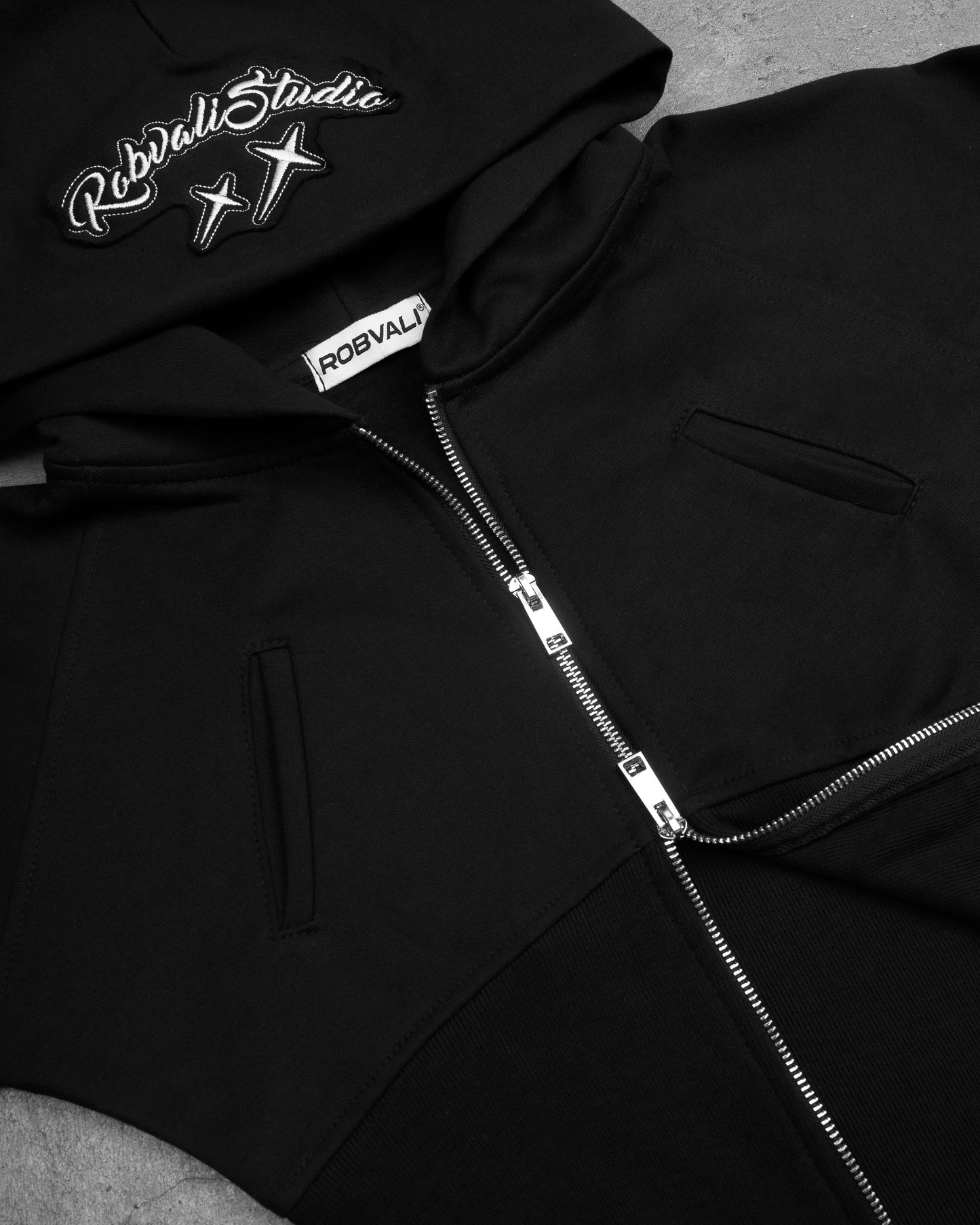 Black Zipper Hoodie