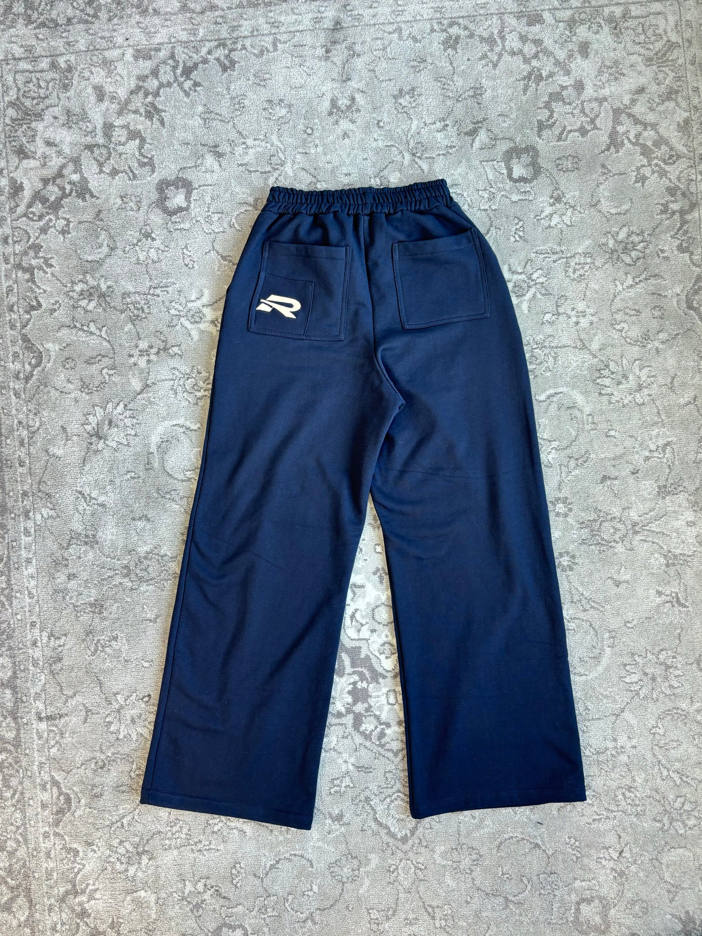 Blue Navy Wide Leg Sweatpants