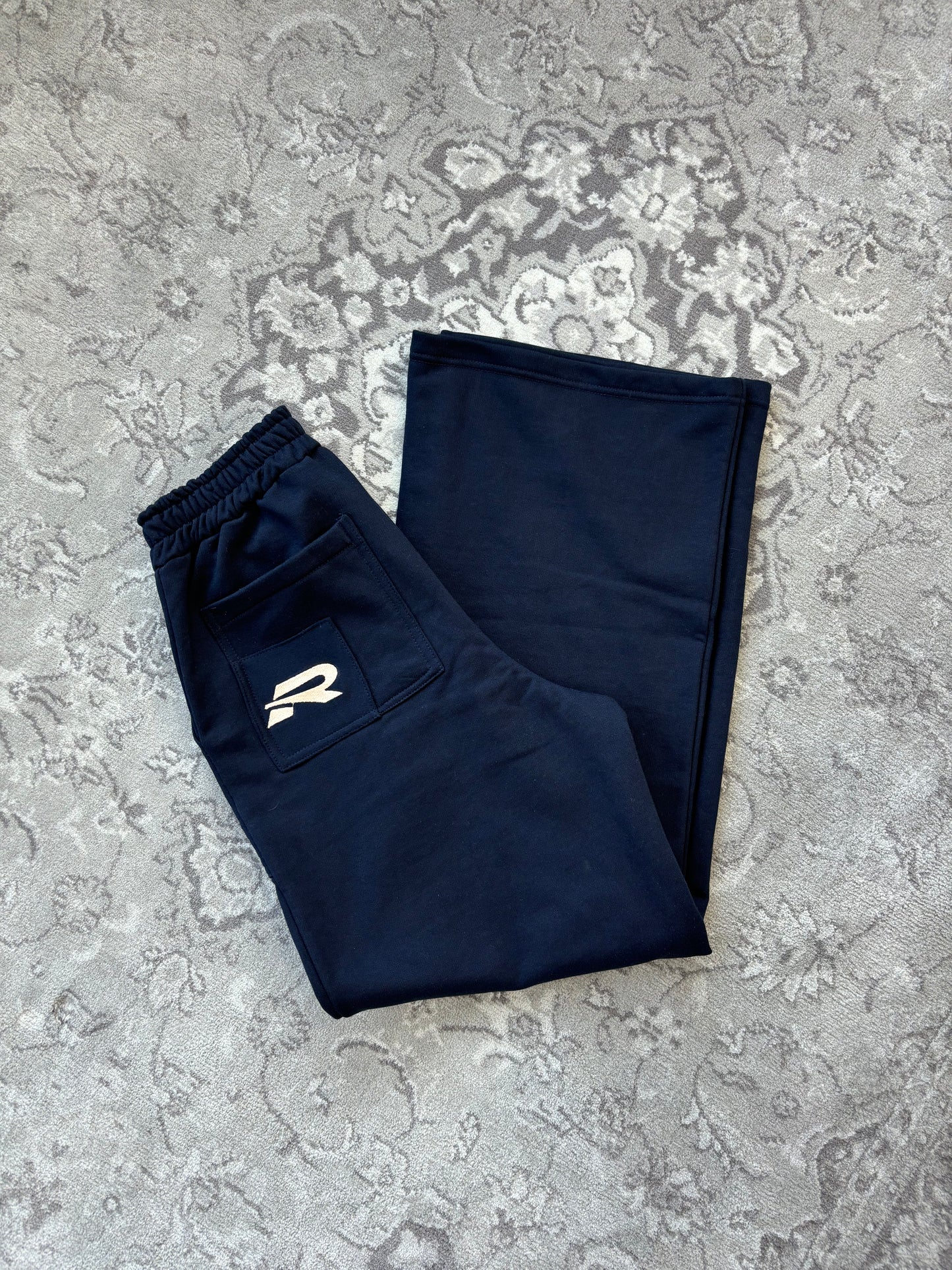 Blue Navy Wide Leg Sweatpants