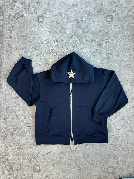 Blue Navy Double Zipped