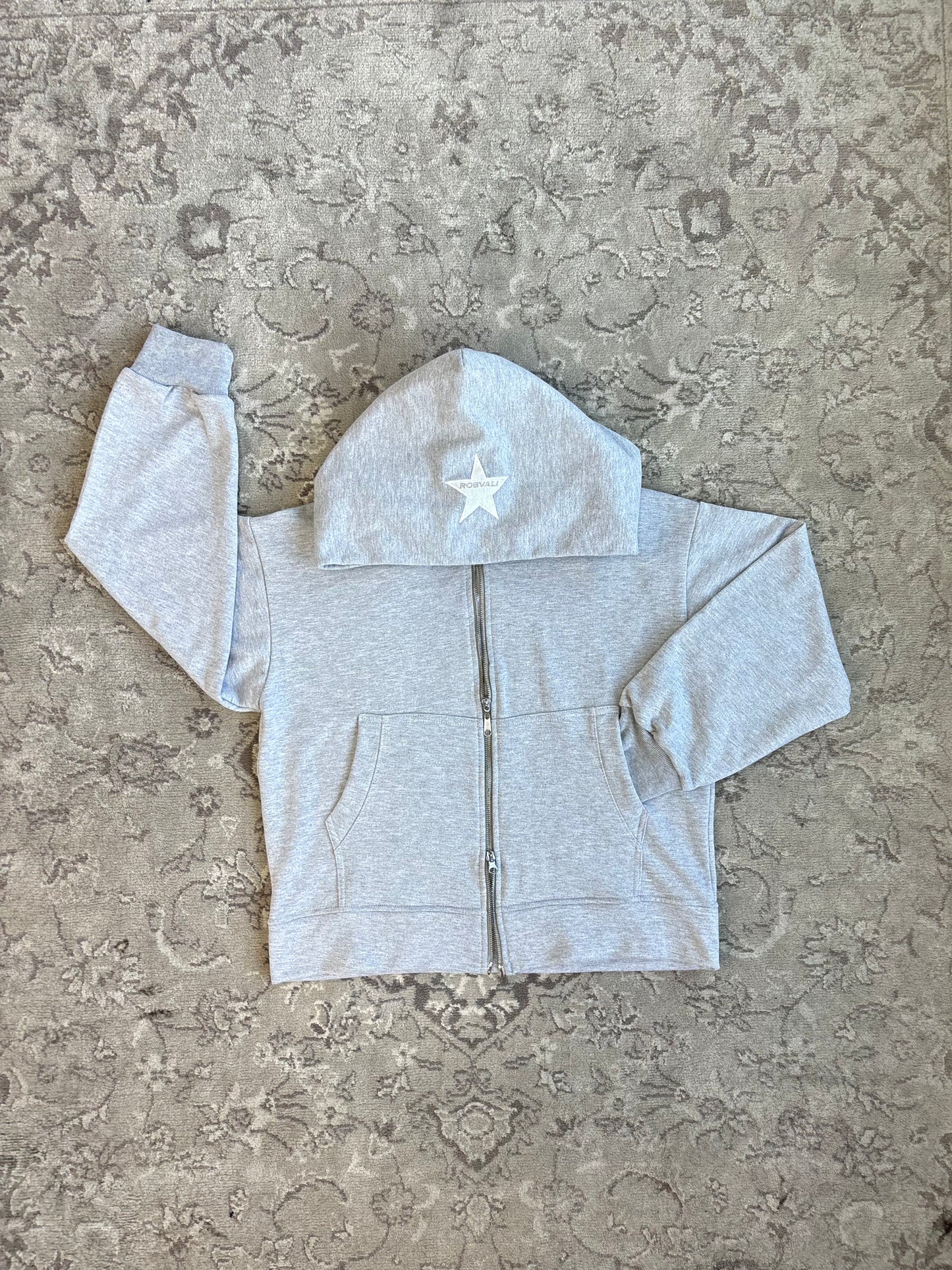 Grey Double Zipped